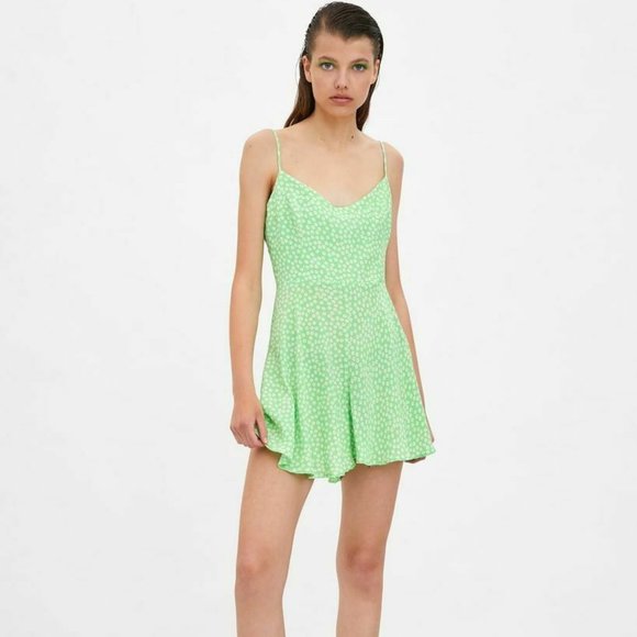 green floral playsuit